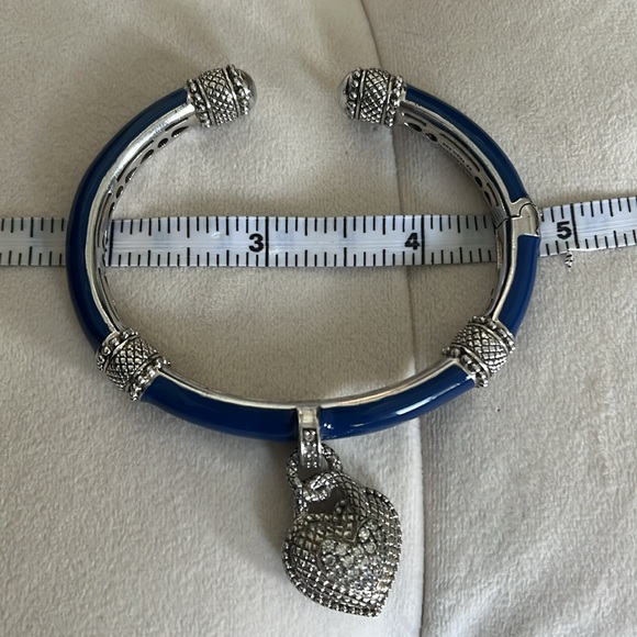 Judith Ripka Sterling Blue Enamel and CZ Bracelet - Picture 12 of 13